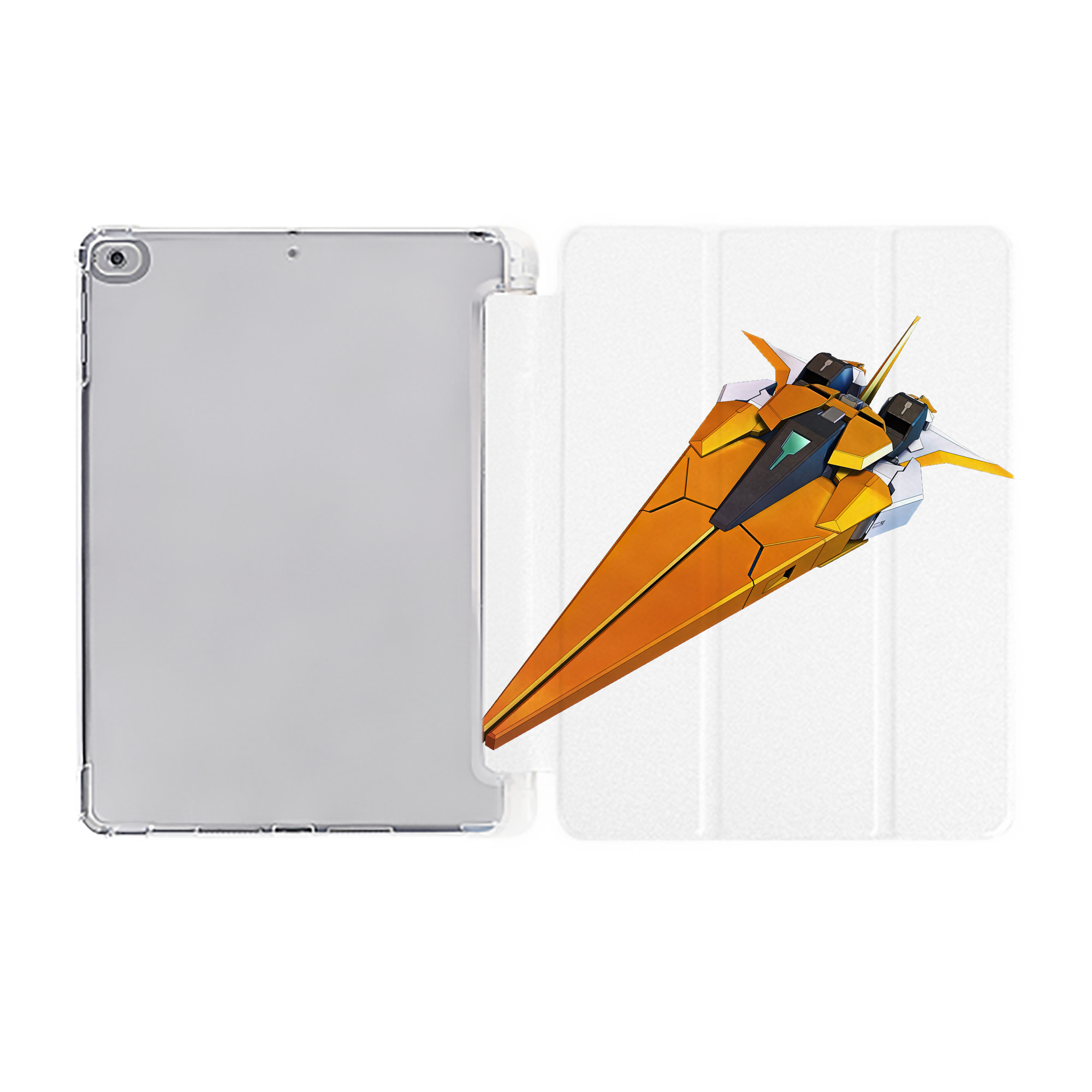 （画像用） 機動戦士ガンダム Mobile Suit Gundam IPad ケース ペン収納付き 三つ折りスタンド PUレザー×シリコン 対応機種9.5/10.5/10.9インチ
